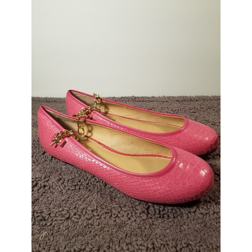 twiggy LONDON Vibrant Pink Loafers with Gold Accent